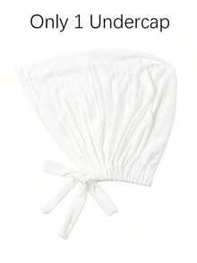 2pcs Women Scarf Headband Set, Versatile Underlay Cap Combo, Hijab, Middle East Abaya Matching, Elastic Underlay Cap, Chiffon Scarf & Cap Set, Casual Outfit - White - View 5