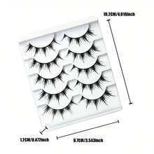 5 Pairs Anime Style False Eyelashes, Dramatic Demon Cartoon Design, Reusable D-Curve Lashes, Perfect For Anime Fans & Daily Wear - Black - View 7
