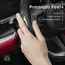 Hocasen For Segmented Carbon Fiber Steering Wheel Cover Sporty Style Non-Slip Comfortable Grip 2 Pieces/3 Pieces Set Options Quick-Install Design All-Season Compatibility For Tiguan/Golf/Polo/Passat/Jetta/ID.3/ID.4/Atlas/Teramont/Taos/T-Cross/Taigo/Touran/Multivan/Caddy/Amarok/Crafter/Transporter/Gol/Virtus/Voyage/Nivus/Touareg/ID.5/ID.7/ID. Buzz Black Blue Silver Red White - Sectional Carbon Fiber Steering Wheel Cover - View 3