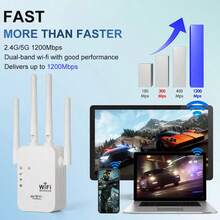 WiFi Extender 2025E 1200Mbps Dual Band 5GHz 2.4GHz Signal Booster Covers 10000 Sq Ft 50 Devices Repeater With Ethernet Port For Home Gifts - 查看 7