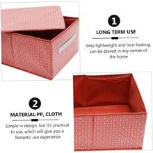 Hohopeti Caja Organizadora De Ropa Almacenamiento De Edredones Plegable Tapa Pp - Rojo Oscuro - Ver 2