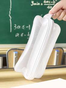 1pc Transparent Grid Prism Pencil Case, Large Capacity Minimalist Ins Style Stationery Bag For Students, Suitable For Exams, High School And College, Multifunctional Pen Holder Ruler Desk Organizer For Girls And Boys, Applicable For School/Tutoring/Office/Primary And Secondary Students - Multicolor - View 7