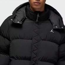 Nike JORDAN Men's New Sporty Casual Hooded Warm Loose-Fitting Cotton Jacket - Black - View 4