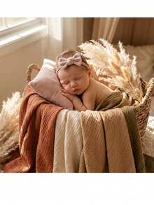 Newborn Photography Props Pillow With Bow Soft Velvet Baby Posing Pillows Bowknot Set Bed Basket Cushion Mat Studio Shooting Accessories - Multi - View 5