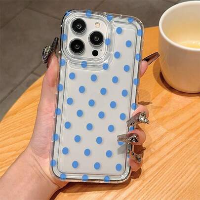 Blaue Punkte TPU stoßfeste Handyhülle, geeignet als Geburtstags- und Weihnachtsgeschenk für Paar, Freundinnen, Töchter, Teenager