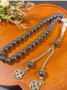 33 Beads 8mm Black Agate Rosary Bracelet, Arabic Style, Middle Eastern Design - Multicolor - View 11