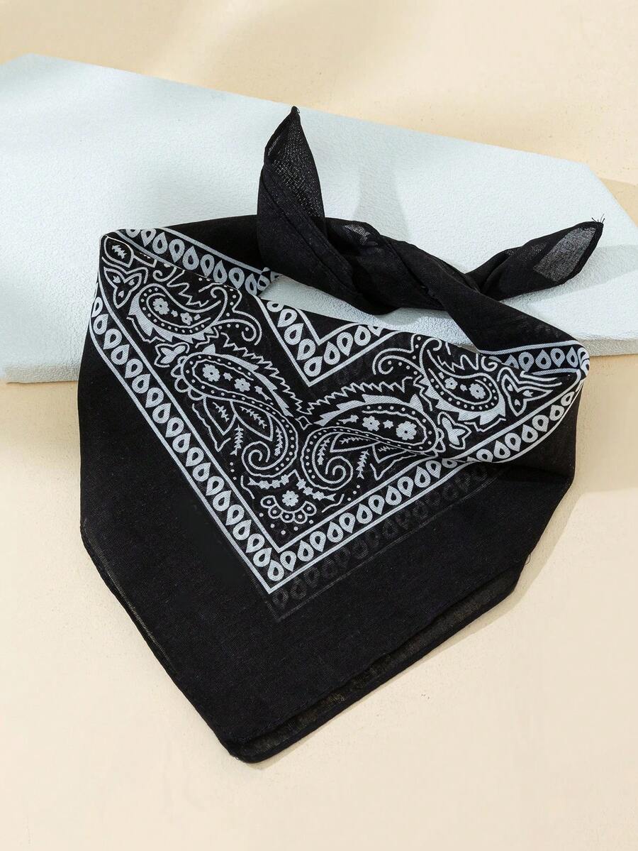1pc Paisley Print Bandana Vintage Neckerchief For Rap Concert