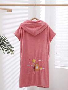 1件女士春夏可爱刺绣无袖睡袍，家居服，可作浴巾，开衫式长袍，家居长袍，夏季斗篷，披肩，僧袍，柔软保暖，适合浴室、泳池、海滩、冲浪等场合。 - 彩色 - 查看 16