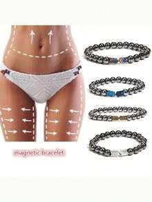 1pc Unisex Magnetic Bracelet, Helps Boost Immunity, Relieve Joint Arthritis And Carpal Tunnel Pain, Magnetic Therapy Slimming Anklet To Promote Blood Circulation - Multicolor - View 1