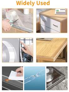 1 Roll Transparent Waterproof Mildew-Resistant Sealant Tape, High Adhesiveness Easy To Apply, Suitable For Kitchen, Bathroom Countertops, Toilet Gaps And Corners Decoration, Ideal For Home Renovation - Adhesive Tape - View 3