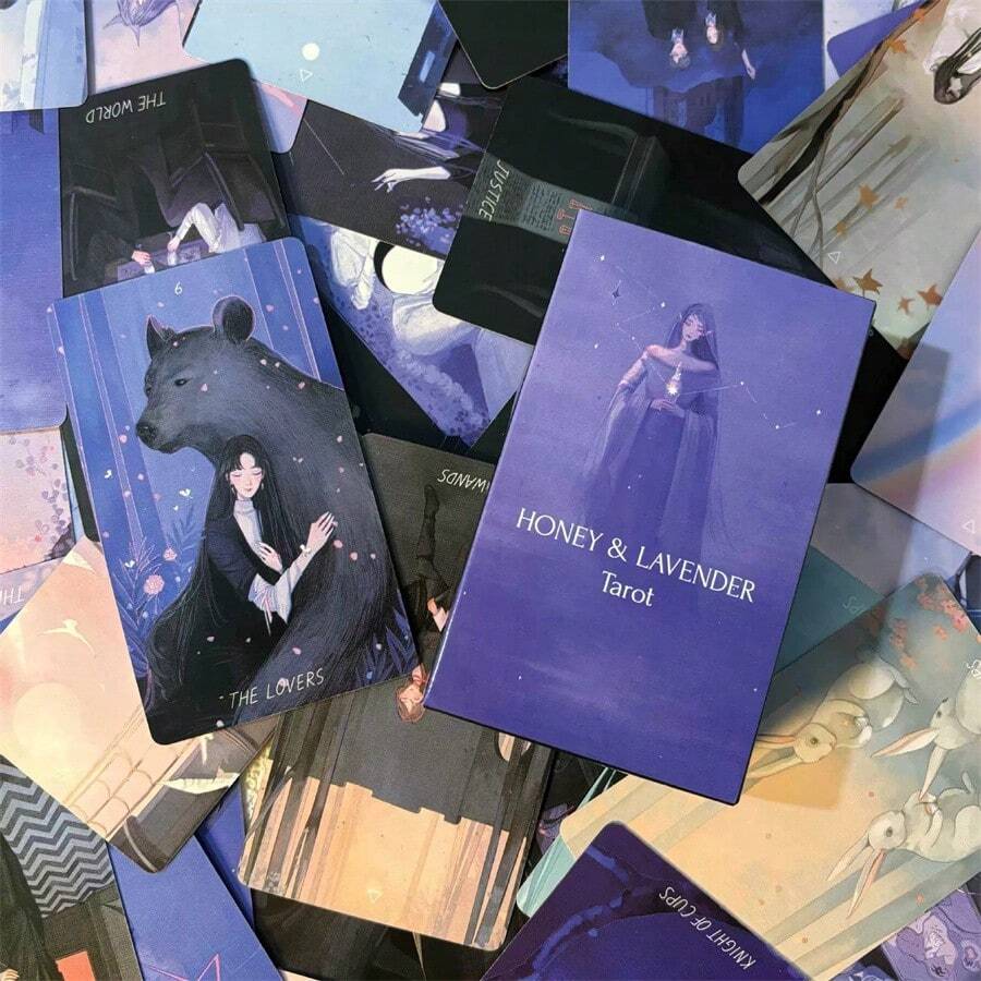 English Tarot Cards Board Game Card Set Honey And Lavender 78 Pieces Classic Beginner Tarot - Multicolor - View 1