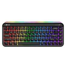 AJAZZ AF68 紧凑型三模式无线键盘，粉色/黑色/白色/三色可选，4000mAh 电池，精美包装，可爱键帽，双色半透明键帽，三模式连接，RGB 背光，侧置背光盒，多巴胺配色方案 - 查看 12