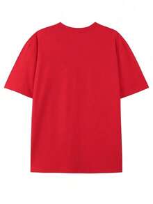 Classic Cartoon Disney Authorized "Car Story" Lightning McQueen And Die Double-Sided Printed T-Shirt, Short-Sleeved Round Neck Casual Shirt, Suitable For Summer And Spring, Short-Sleeved Shirt, Men's And Women's Clothing. - Red - View 2