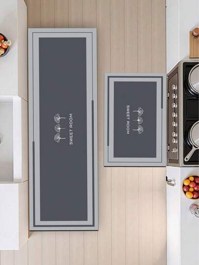 3.5mm Thick Soft Rubber Kitchen Mat, Modern Minimalist Luxury Style Kitchen Absorbent Rug, Can Be Self-Cut To Fit Kitchen Size, Surface Fabric Material, Middle Sponge Layer, Bottom Rubber Layer, Suitable For Kitchen Rug, Kitchen Decor, Wedding Decor, Home Decor, Bathroom Mat, Doormat, Laundry Room Mat, Hallway Carpet, Living Room Mat, Etc.