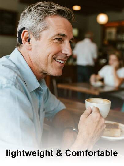 1个个人语音助听耳机，电池续航10天，工作时间48小时，日常佩戴舒适，可作为日常佩戴的放大器 | 时尚设计 | 持久耐用电池