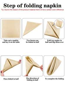 8 peças/4 peças Conjunto de Guardanapos de Cetim Dourado - Guardanapos de Pano de 30x30cm, Conjunto de Guardanapos de Cetim Quadrados - Macios e Reutilizáveis, Ideal para Casamentos, Festas, Dia das Mães, Dia dos Namorados, Formatura, Almoços, Decoração de Restaurante - Dourado - Visão 6