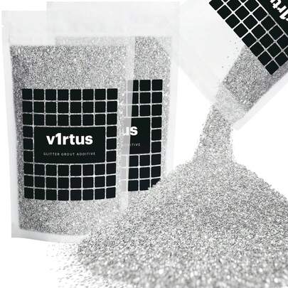 V1rtus Silver Glitter Grout (2x100g) Additive Wall Tiles Gl Mosaic Bathroom