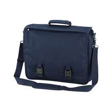 Quadra Portfolio Briefcase Bag - 12 Litres (Pack Of 2) (French Navy) - 100% Polyester - (BC4260) - Rectangle - View 2