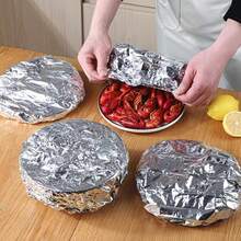 10/50pcs Reusable Aluminum Foil Wrap Covers, Stretchable Kitchen Food Fridge Preservation Covers, Suitable For Various Sizes And Shapes Of Dishes - Multicolor - View 8