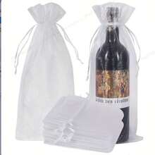 10 Túi đựng rượu bằng vải gạc trắng, túi quà tặng rượu bằng lưới trong suốt, túi bọc chai, túi dây rút kiểu váy Giáng sinh, hộp bảo vệ rượu khi đi du lịch, hộp đựng chai rượu chống rò rỉ, hộp đựng chai rượu an toàn, bảo vệ chai rượu khi đi du lịch bằng ô tô, túi bảo vệ hành lý. - Xem 1
