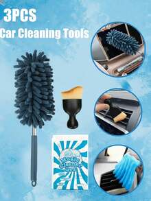 3/4 件迷你可伸缩灵活超细纤维汽车除尘刷 - 汽车通风口清洁凝胶和内饰细节软刷 - 彩色 - 查看 11
