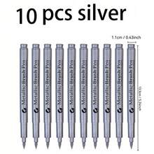 3-12支/套 金属质感永久性马克笔，白色/金色/银色，防水油性颜料马克笔，适用于岩石、马克杯、陶瓷、玻璃等材质，DIY绘画用品 - 彩色 - 查看 39