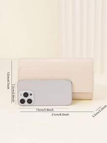 米色极简信封手拿包，配可拆卸金色链条 - 防水PU皮革女士正式斜挎包，多功能伴娘手提包，适合婚礼、晚宴、鸡尾酒会、周年纪念、约会之夜，是时尚爱好者的理想礼物。 - 米色 - 查看 4