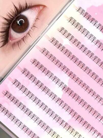 LIMEIKAI 120pcs Of Self-Adhesive Small Flame Lower Eyelashes And 80pcs Of Glue-Free Fairy Lower Lashes, Measuring 5Mm In Length. These C Curl False Eyelashes Do Not Require Glue Or Glue Remover, Are Non-Irritating, Easy To Apply