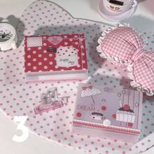 1PC Mini Frosted Card Holder With Lid And Snap Button Storage Box, Cute Girl Heart Small Card Book And Memo Box 11*8*3cm - Rectangle - View 9