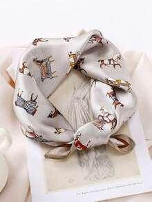 This 100% Pure Silk Scarf For Women Is Compact And Lightweight, Can Be Worn As A Headscarf Or Neck Scarf, Showcasing An Elegant, Fresh And Sweet Charm. The Size Is 20.87 X 20.87 Inches, Suitable For Dates And Daily Wear. - Multicolor - View 5