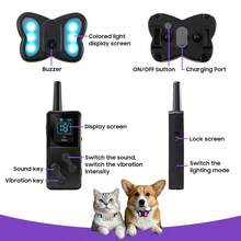 Collar de entrenamiento para perros sin descarga eléctrica con control remoto, collar de vibración para perros con controlador solo de pitido y vibración, impermeable recargable con collares vibratorios para perros (4.5-54 kg) - Sin púas (Negro) - Negro - Ver 6