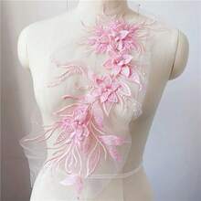 1Pc Flower Pearl Embroidery Applique Patch Sew On Hat Clothes For DIY Lace Fabric 47*16CM - Multiple Styles - View 10