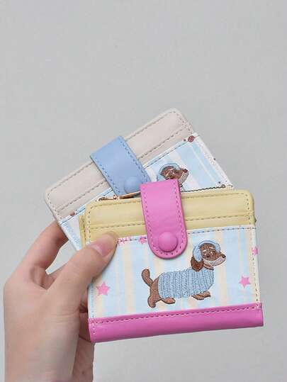 Nueva cartera con diseño de Dachshund, cartera corta de gran capacidad, monedero lindo, regalo de cumpleaños para mujer, mini cartera, cartera linda, cartera, cartera linda, regalo del Día de la Madre, accesorio lindo esencial para crucero, cartera