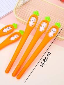 5pcs Creative Animal Fashion Rabbit Black Neutral Pens, Rotating Rabbit Vegetable Pens, Student Learning Stationery Neutral Pens - Rabbit Vegetables - View 9