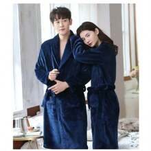 1件男女通用纯色浴袍，酒店浴袍，可作毛巾、浴袍使用，翻领设计，多种颜色可选，适合居家、酒店、浴室、派对、游泳池、野餐等各种场合，四季皆宜，可作浴室装饰、礼品、浴袍、浴室配件，也适合情人节、母亲节、父亲节等节日。 - 珊瑚絨浴袍 - 查看 7