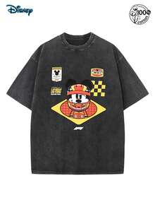 Two Sided Mickey Mouse Helmet F1 Racing Team Fuel The Magic Shirt, Formula1 Las Vegas Grand Prix Disney Tee, Disneyland X Formula Outfit,Disney Gifts,Disney Trip 2026 Tee, Streetwear, Men's Spring/Summer Clothing, Couple's Clothing, Mickey Racing Team - Black - View 5