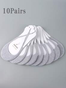 10双装女士船型腿套，低帮隐形腿套，带松紧带，适合搭配高跟鞋 - 彩色 - 查看 11