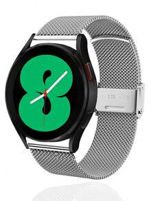 1条时尚银色三珠金属智能手表表带，兼容三星智能手表，通用20mm/22mm不锈钢表带，适用于Galaxy Watch 7/6/5/4/3（40mm/44mm）、Galaxy Active 2（40mm/44mm）、Gear S3、Galaxy Watch 3（42mm/46mm）。 - 銀色 - 查看 14