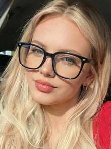 1副女士黑色塑料休闲/办公防蓝光眼镜，男女通用光学镜架，适合近视 - 彩色 - 查看 9