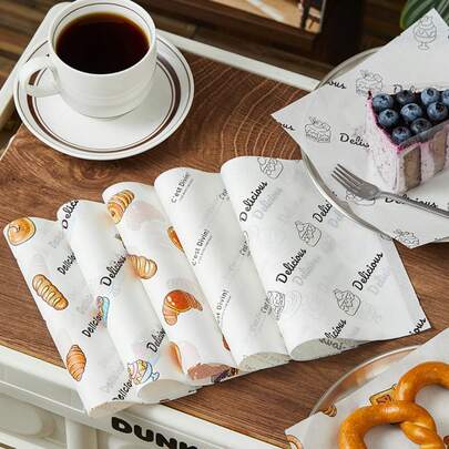 400pcs Baking Parchment Paper, Food Packaging Paper For Cakes, Pastries, Bread, Burgers, Suitable For Holiday Parties, 50/100/400pcs