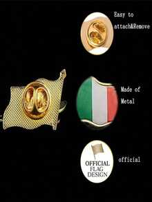 2 piezas Alfileres de bandera de diferentes países, insignias de bandera de resina ondulada, broches de medalla de aleación, adecuados para varios eventos, festivales, conferencias, alfileres de solapa - Multicolor - Ver 4