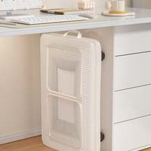 1pc Large Capacity Foldable Wheeled Bookshelf/Storage Cart, Waterproof PVC Material, Suitable For Books, Documents, Clothes, Snacks, Can Be Placed Under Desk, Bedside, Bedroom, Dorm, Snack Rack, Wheeled Storage Rack, Valentine's Day Gift, Easter Storage - White - View 7