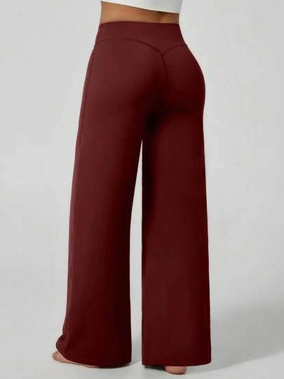 NcmRyu 1pc Women's Solid Color High Waist Straight Leg Soft Leggings