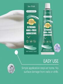 JUE FISH 1pc/60g Household No-Drill Glue, Daily Home Use Fast-Drying Adhesive Suitable For Multiple Surfaces, No Damage To Walls Or Furniture, Strong Bonding, Long-Lasting And Durable, Quick Drying And Setting, Easy To Use, Waterproof And Moisture-Proof, Indoor And Outdoor Universal - Home-use Nail-free Adhesive - View 6