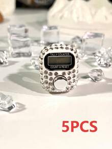 New Convenient Finger Counter, Adjustable Rhinestone Mini Handheld Counter, Electronic Rosary Ring Counter, Prayer Accessories, Multi-Purpose Counter, Compact Fashionable Luxury Ring, Counting Portable For Men & Women, Suitable For Holiday Gifts, Prayer Counting, Etc. - Multicolor - View 31