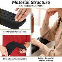Euuztu 2 PCS L-Shaped Ergonomic Wrist Rest, Foam Desk Elbow Pad With Anti-Slip Base Desk Cushion, Keyboard And Mouse Arm Support, Pain Relief, Computer, Gaming, Office - Xem 8