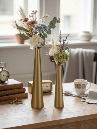 1 Set Metal Tapered Vases, Office Functional Style For Executive Desk Decor, Corporate Office Styling, Meeting Room Table Accent, Reception Area Display, Co-Working Space Ambiance, Home Office Desktop Ornament, Business Center Decor, VIP Lounge Arrangement, Corporate Event Styling, Boutique Office Supply Display, Office Break Room Decor, Training Room Table Accent, Conference Hall Styling, Trade Show Booth Display, Office Lobby Ornament, Team Workspace Decoration.