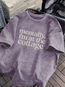 大码女式舒适T恤，以书籍和冰球为灵感，浪漫水洗日常穿着，读者T恤，BookTonk美学衬衫，舒适浪漫的读者礼物，水洗纯棉T恤。大码女装。休闲夏季 - 中紫紅色 - 查看 3