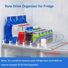 2pcs Beverage Push Dispenser, Refrigerator Bottle Can Storage Box, Automatic Soda Can Dispenser With Upgraded Double-Deck Divider And Positioning Buckle, Kitchen Supplies, Wardrobe Organization And Storage, Desktop Organizer - Multicolor - View 2