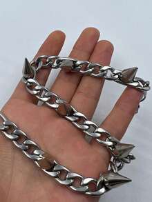 1PC Hip -Hop Metal Rivet Pendant Necklace For Women Men Punk Rock Gothic Fashion Necklace Charm 90s Aesthetic Jewelry Gift - Necklace - View 3